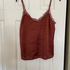 Abercrombie & Fitch Satin Brown Copper Rust Lace Camisole